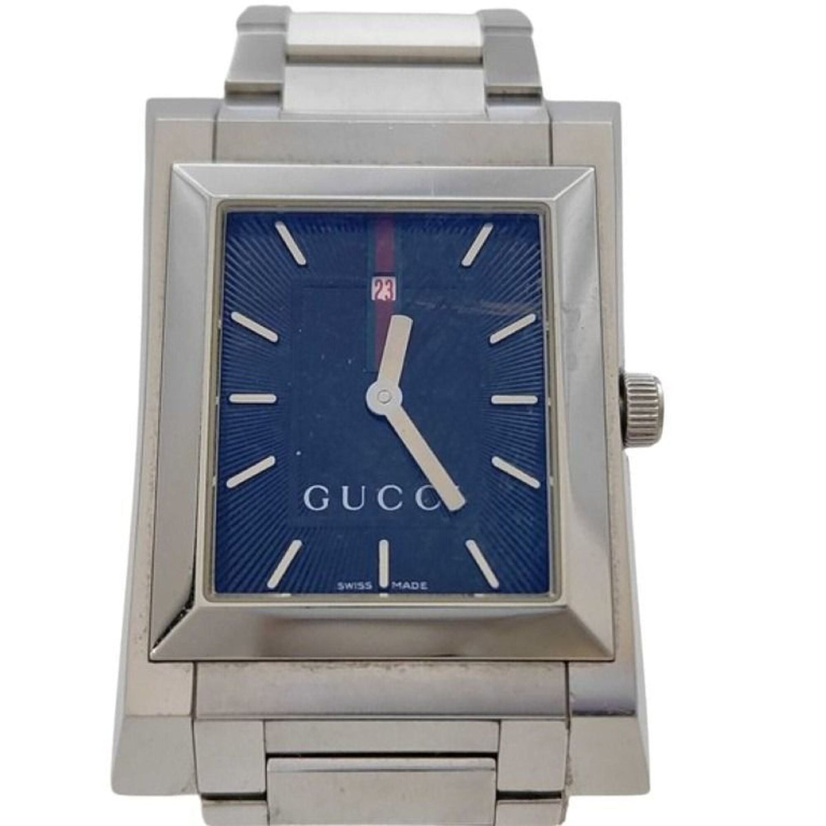 GUCCI watch 111M Blue Silver Stainless Steel Men's — Good