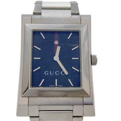 GUCCI watch 111M Blue Silver Stainless Steel Men's — Good
