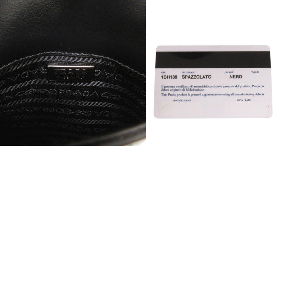 Unused Prada SPAZZOLATO 1BH188 Triangle Logo Leather Black 2-Way Shoulder Bag 0709PRADA — New - Store Return