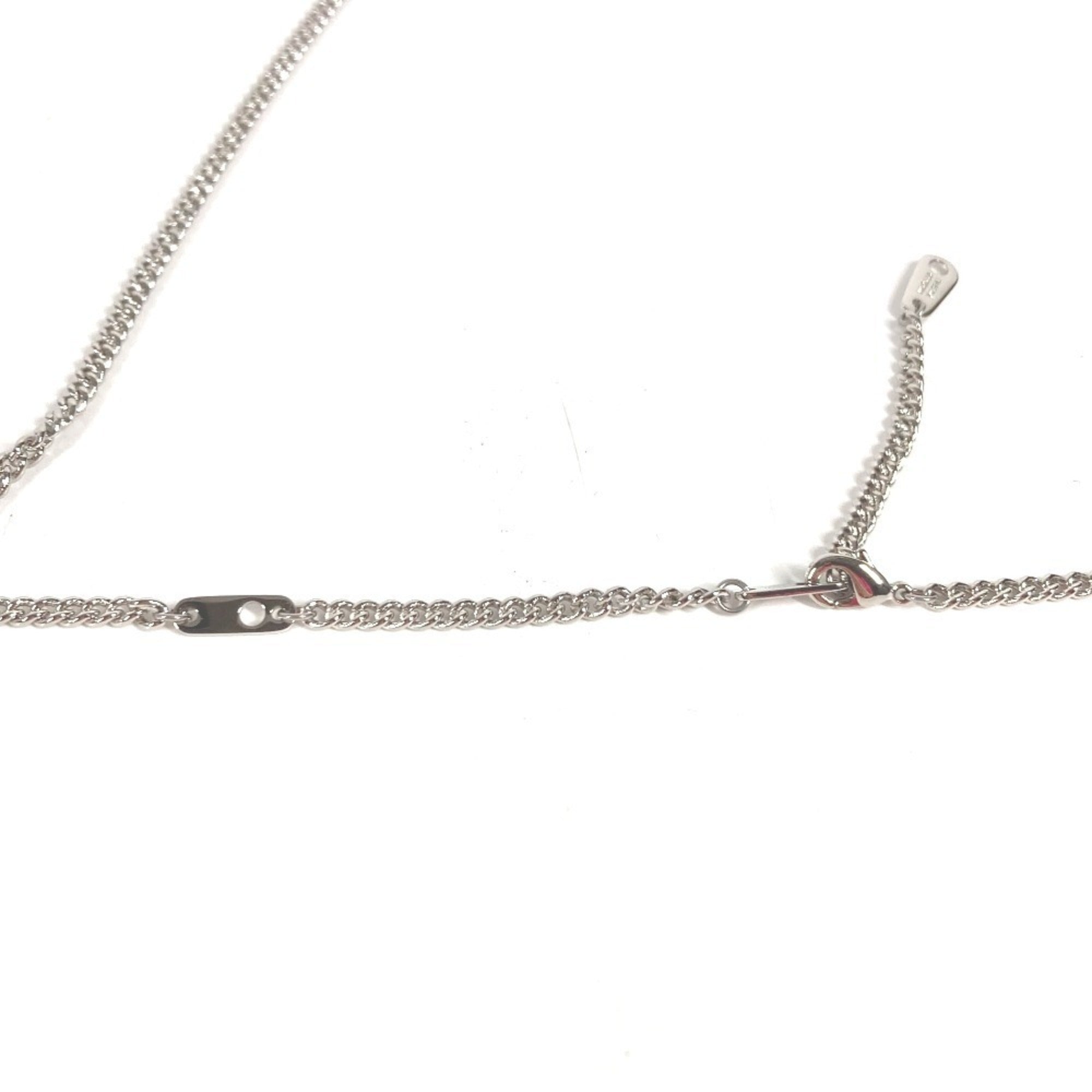 LOUIS VUITTON M62668 Collier LV Stone Tiger Eye Pendant Necklace, Accessory, Chain Metal, Men's, Women's, Silver — Like New