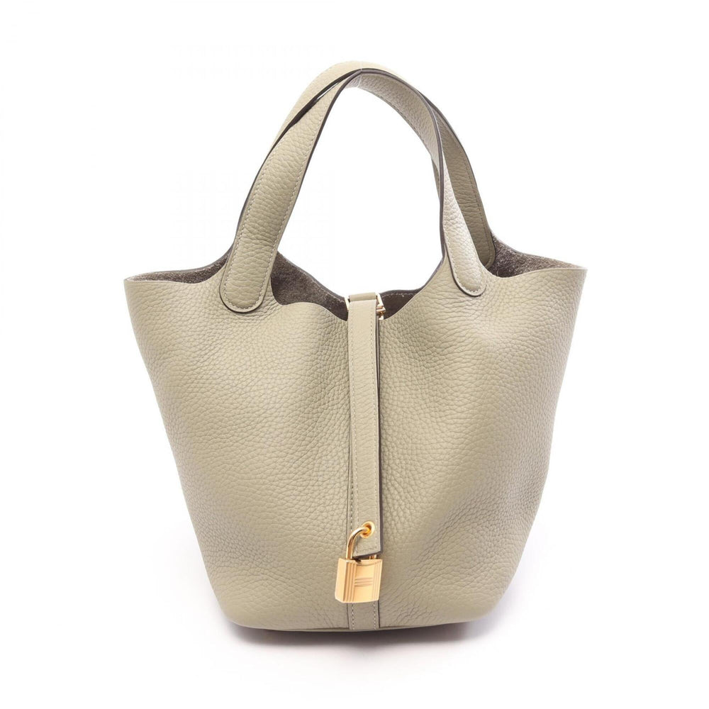 Hermes Picotin Lock PM Handbag, Leather, Taurillon Clemence Women's, Green — New - Store Return