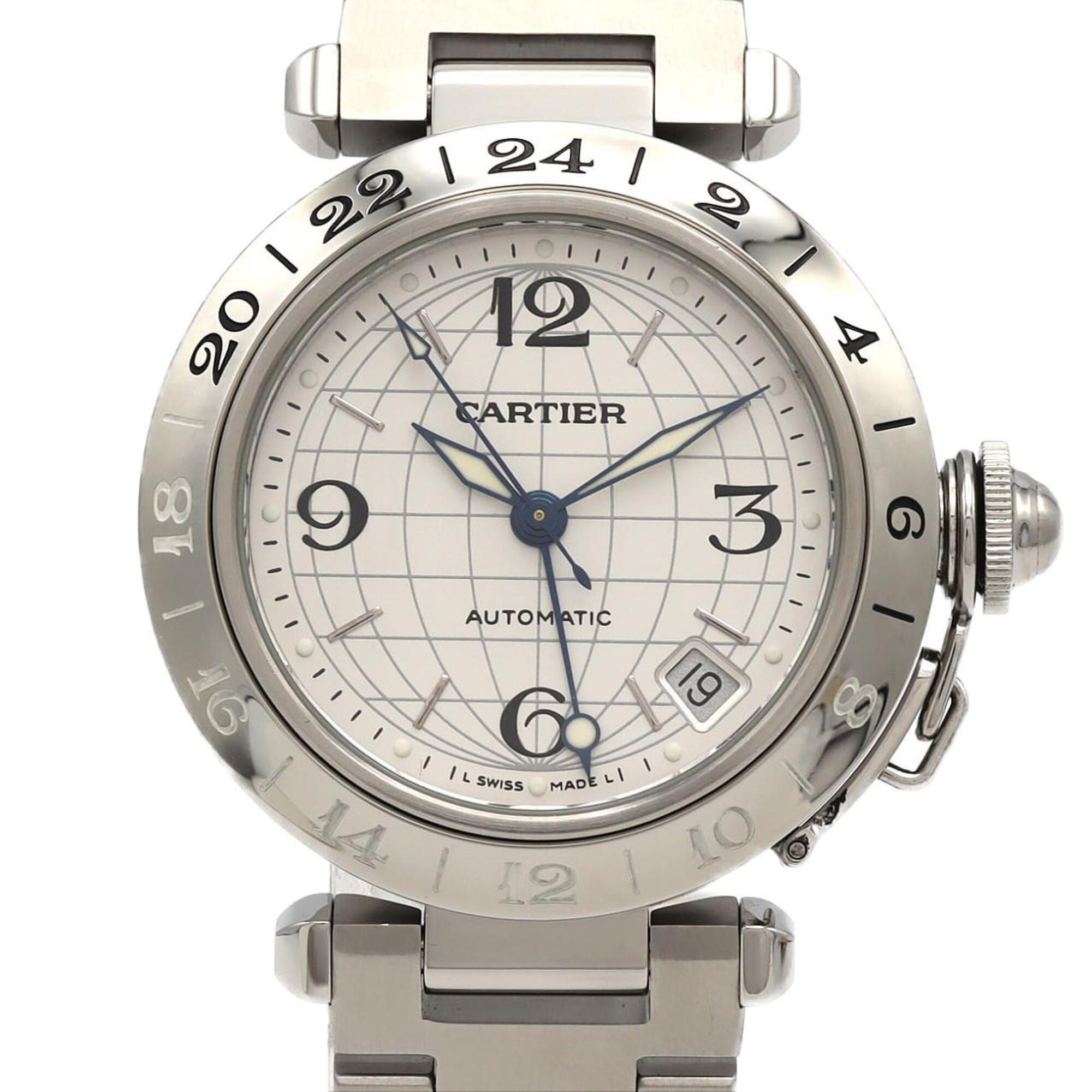 Cartier Pasha C GMT W31078M7 Stainless Steel Automatic Watch — Very Good