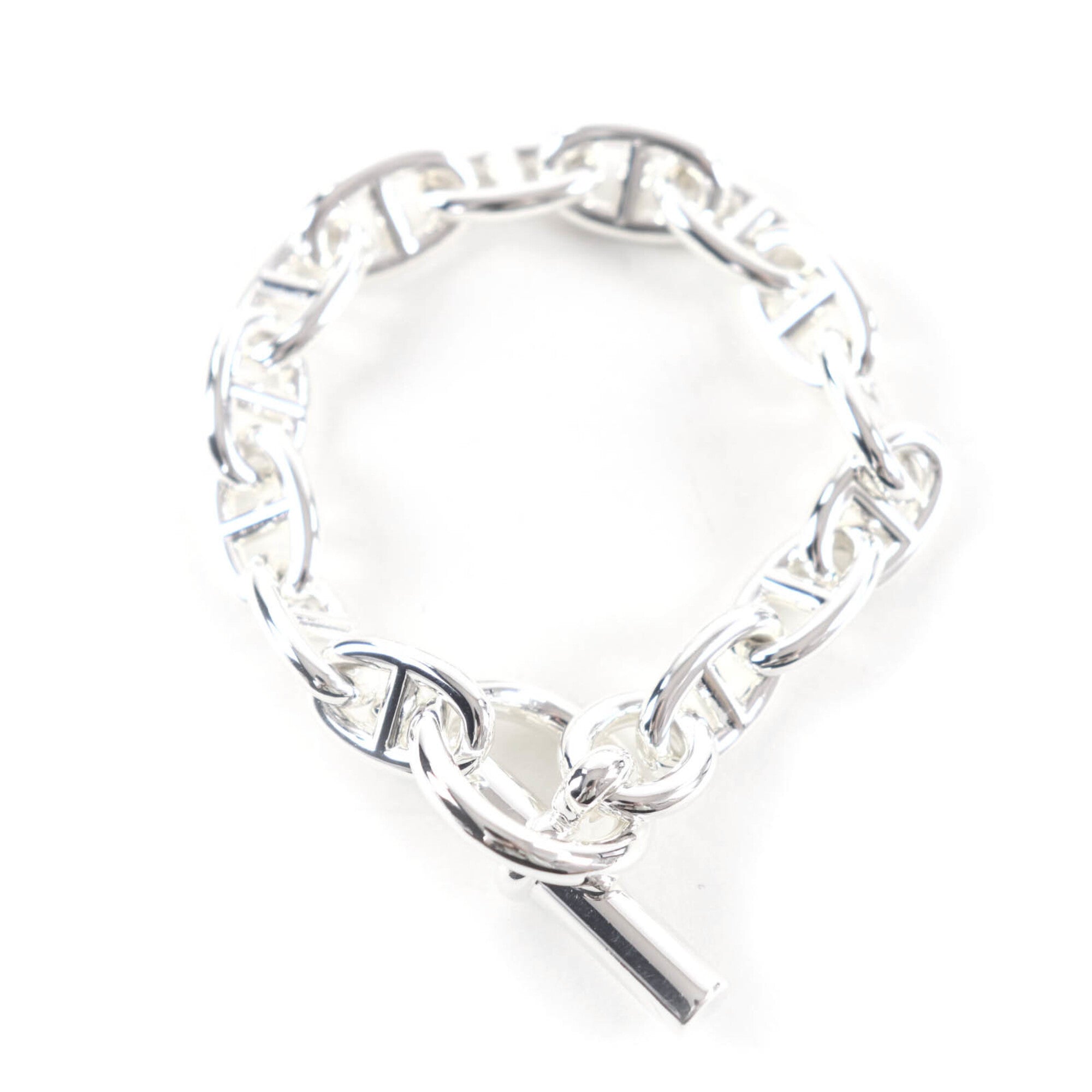 HERMES Chaine d'Ancre MM AG925 14-link bracelet, silver, made in France, 2024 model, weight 52.0g, women's — Like New