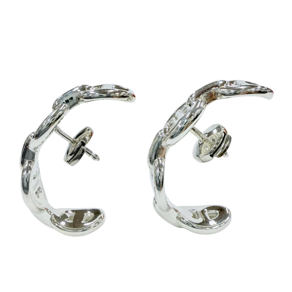 HERMES Chaine d'Ancre Enchainée 925 Sterling Silver Earrings, Made in France, 2024 Model, Weight 9.0g, Women's, with Case — Like New
