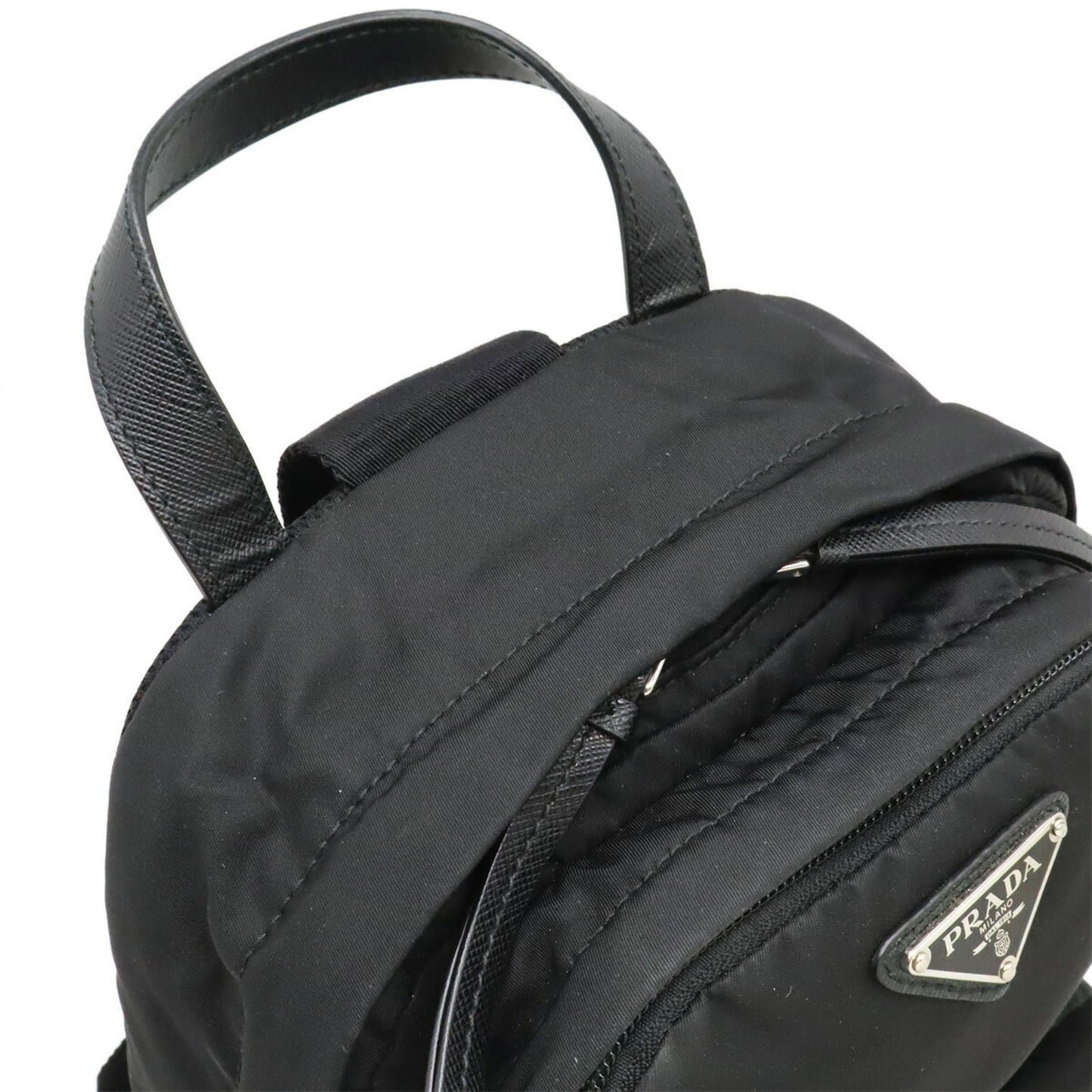 PRADA Triangle Bag, Body Bag/Shoulder Nylon and Leather, Black, Purchased at an Overseas Boutique, 1BZ026