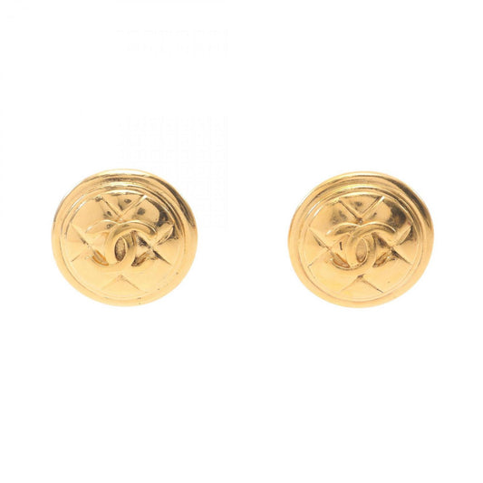 CHANEL Coco Mark Earrings, Gold Plated, Women's