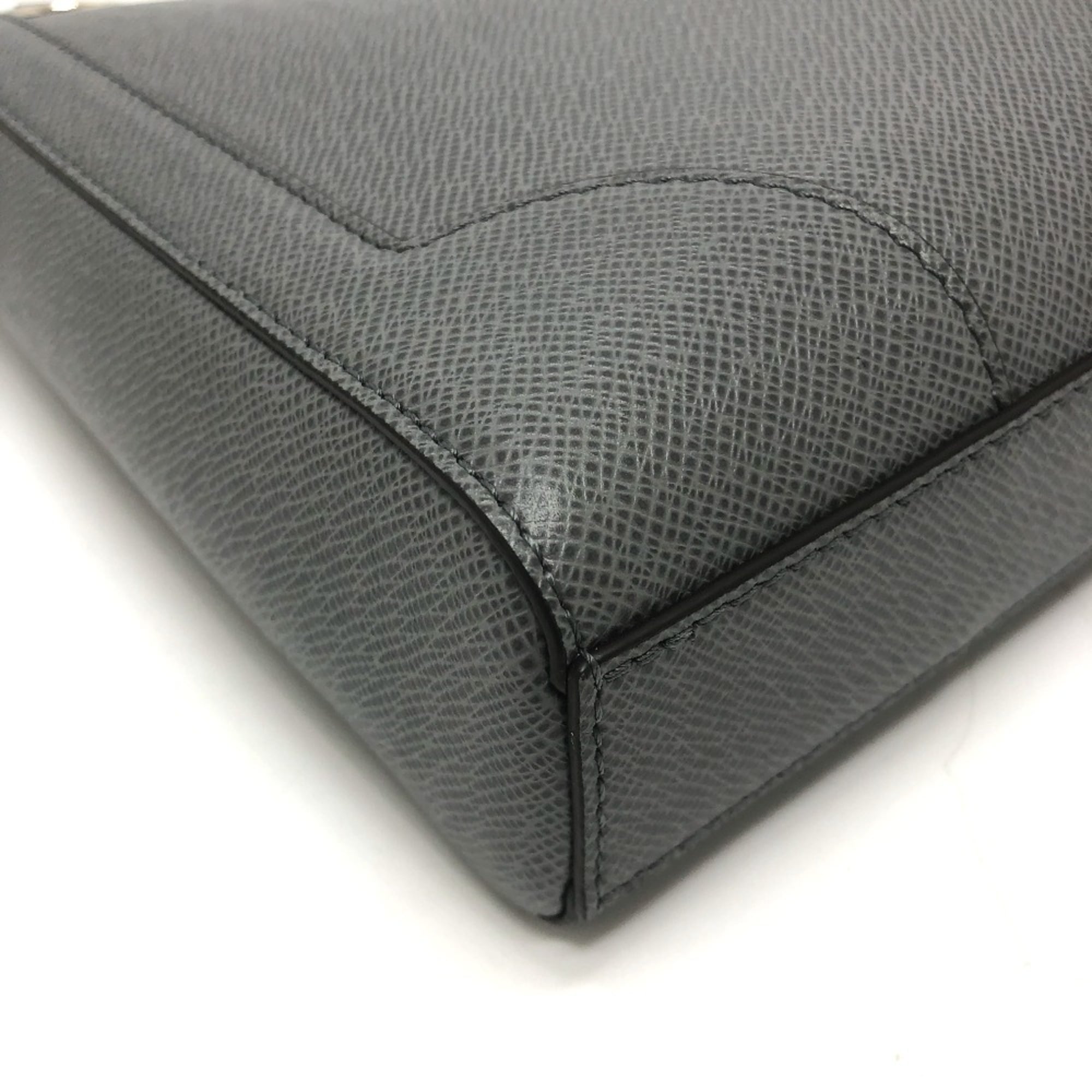 LOUIS VUITTON M30856 Taiga Slim Briefcase, 2-Way Bag, Shoulder Business Leather, Men's, Gracie Gray, Like New — Like New
