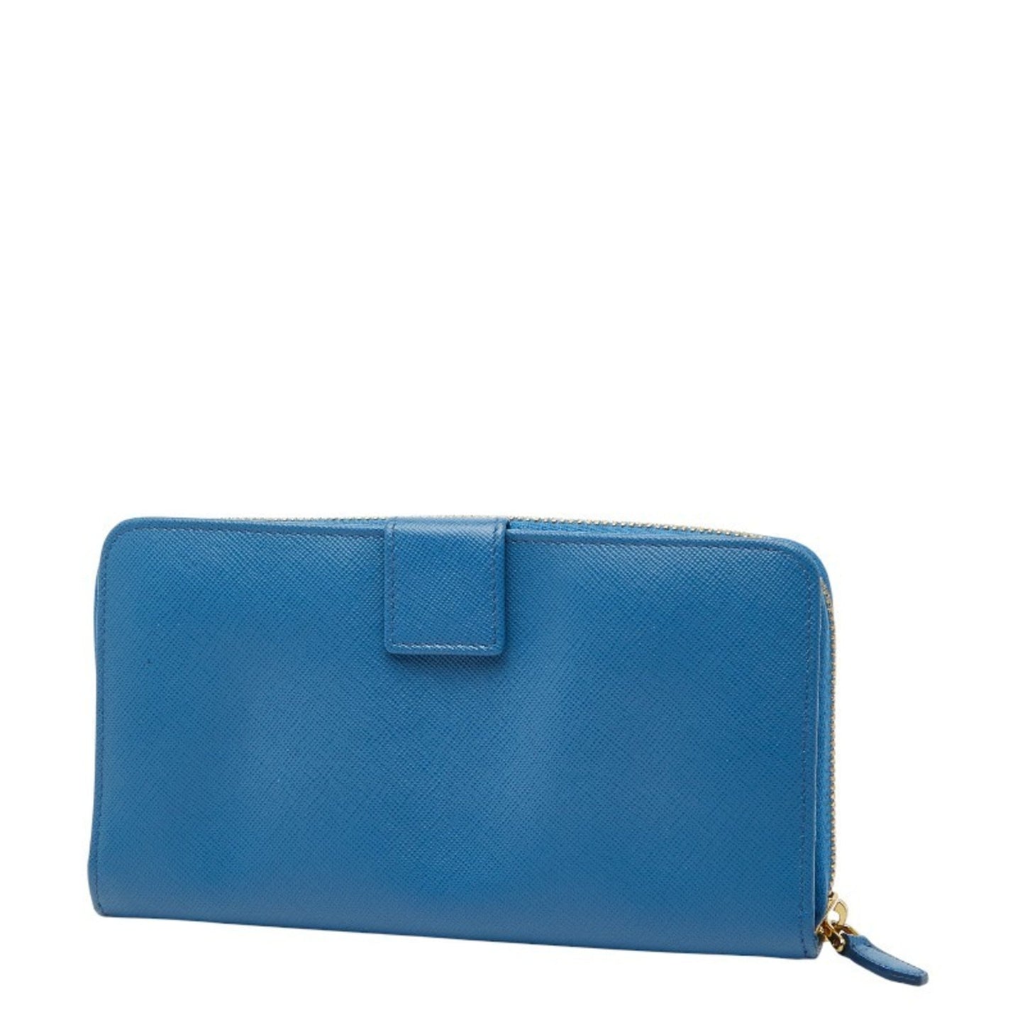 Prada Logo Long Wallet 1M1348 Blue Saffiano Leather Women's PRADA