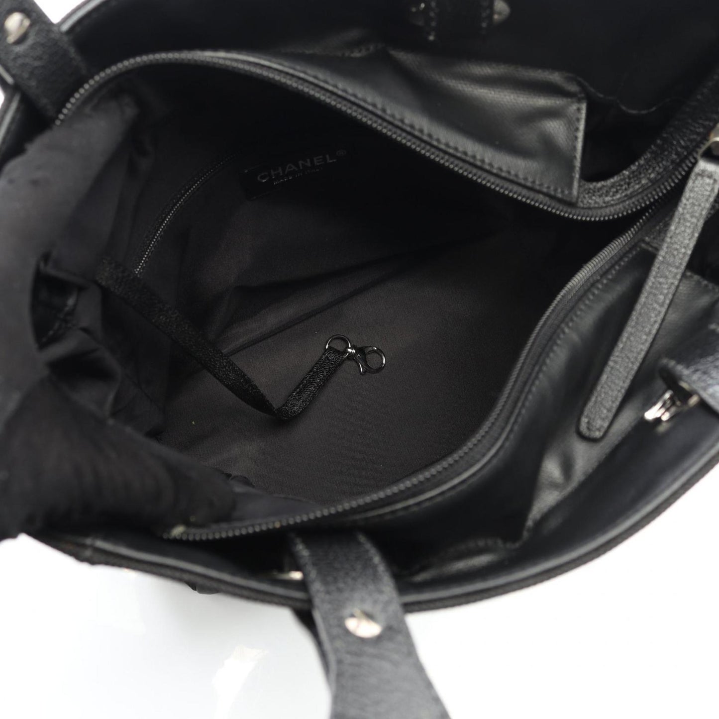 CHANEL Paris-Biarritz PM Tote Bag, Coated Canvas and Leather, Women's, Black, A34208