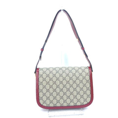 Gucci 602204 GG Supreme bag shawl Shoulder Bag Beige Red — Like New