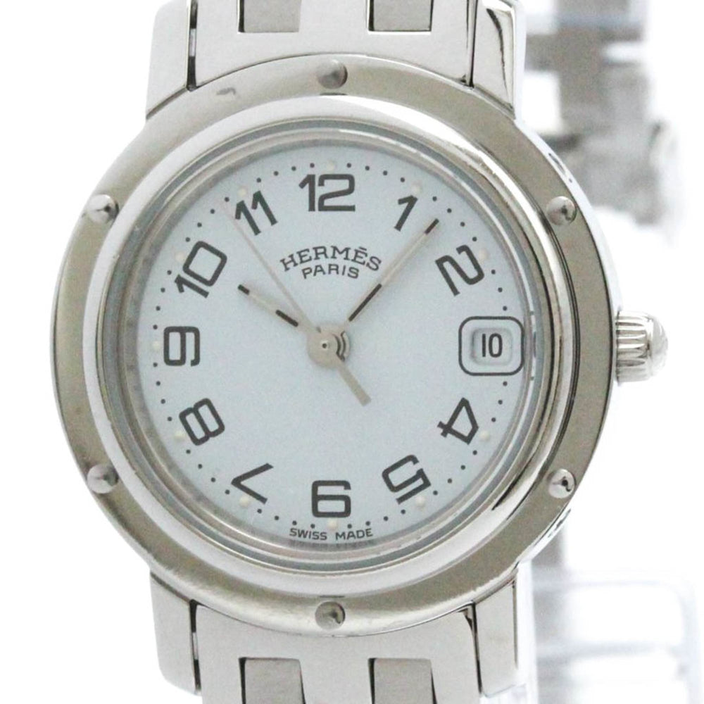 Hermes Clipper Quartz Stainless Steel Women's Dress Watch CL4.210 — Very Good