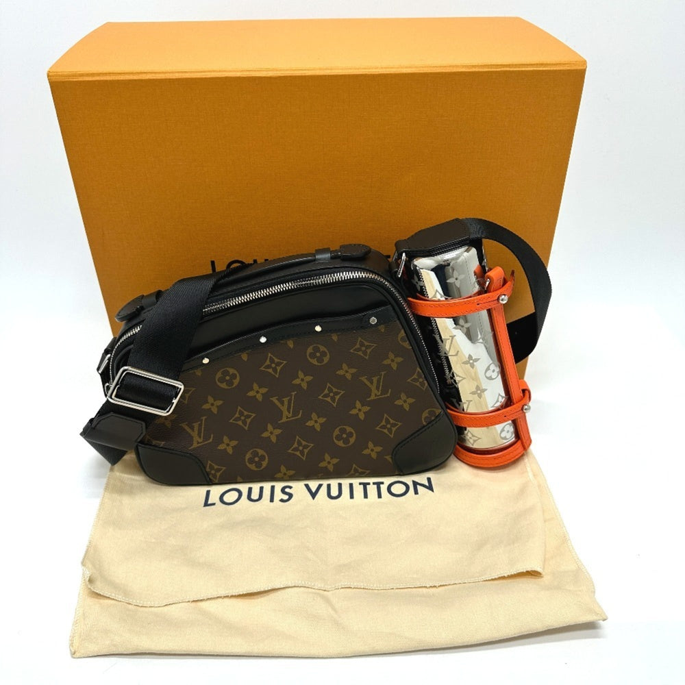 LOUIS VUITTON M46462 Monogram Macassar Biker Messenger Shoulder Bag in Canvas, Men's, Brown, Like New — Like New