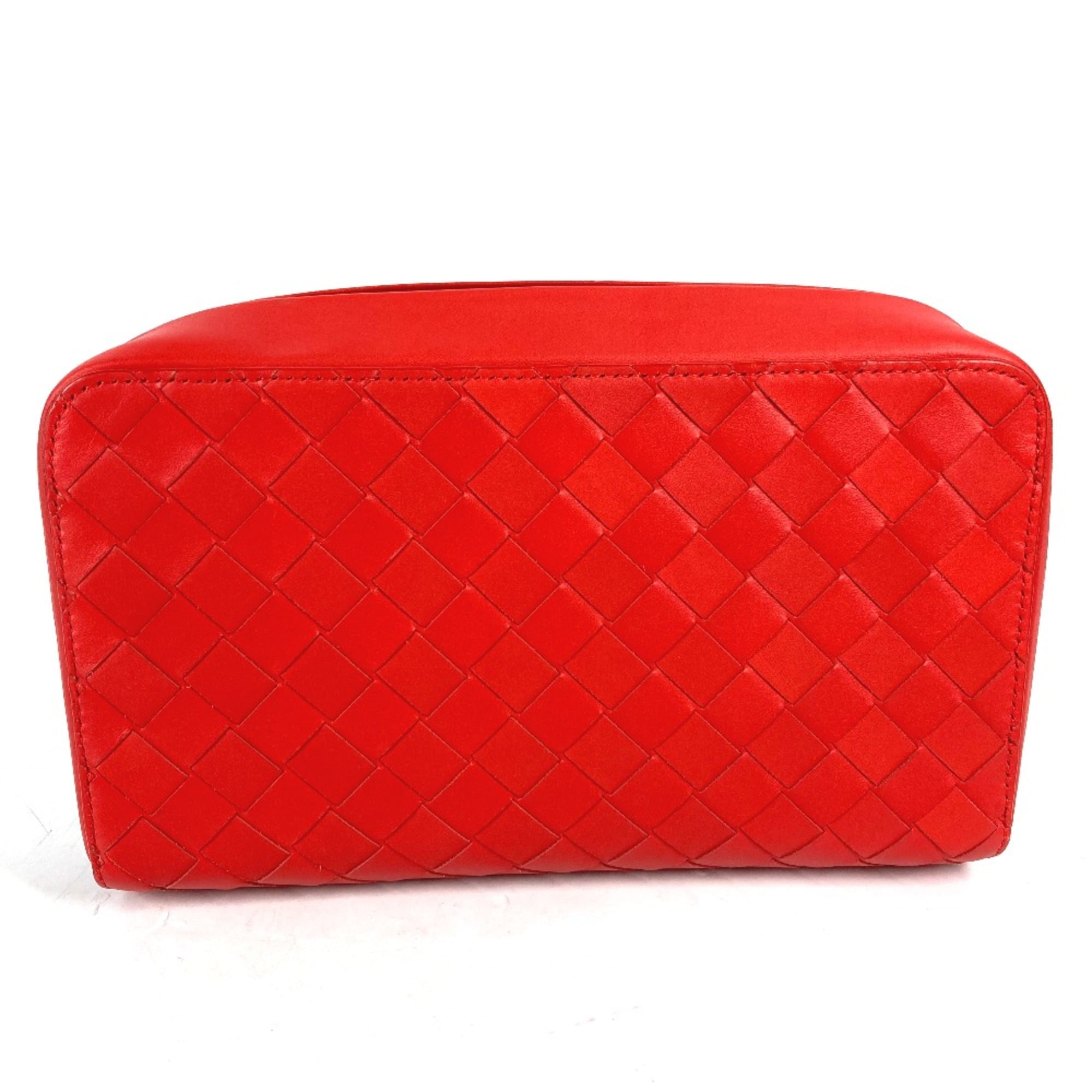 BOTTEGA VENETA 650524 Bag Cluch Bag with strap Clutch bag Tomato Red — Like New