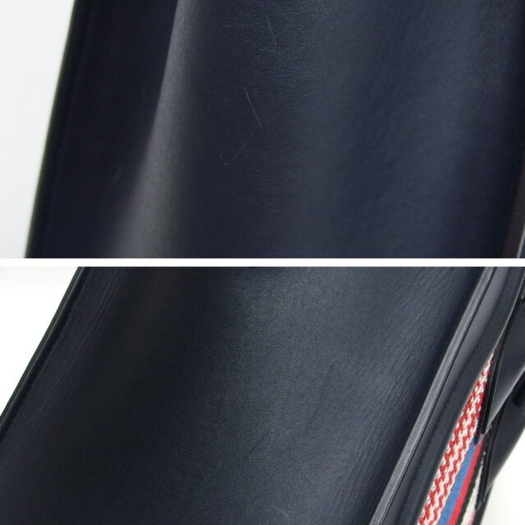 Celine Luggage Micro Shopper Striped Handbag Dark Navy