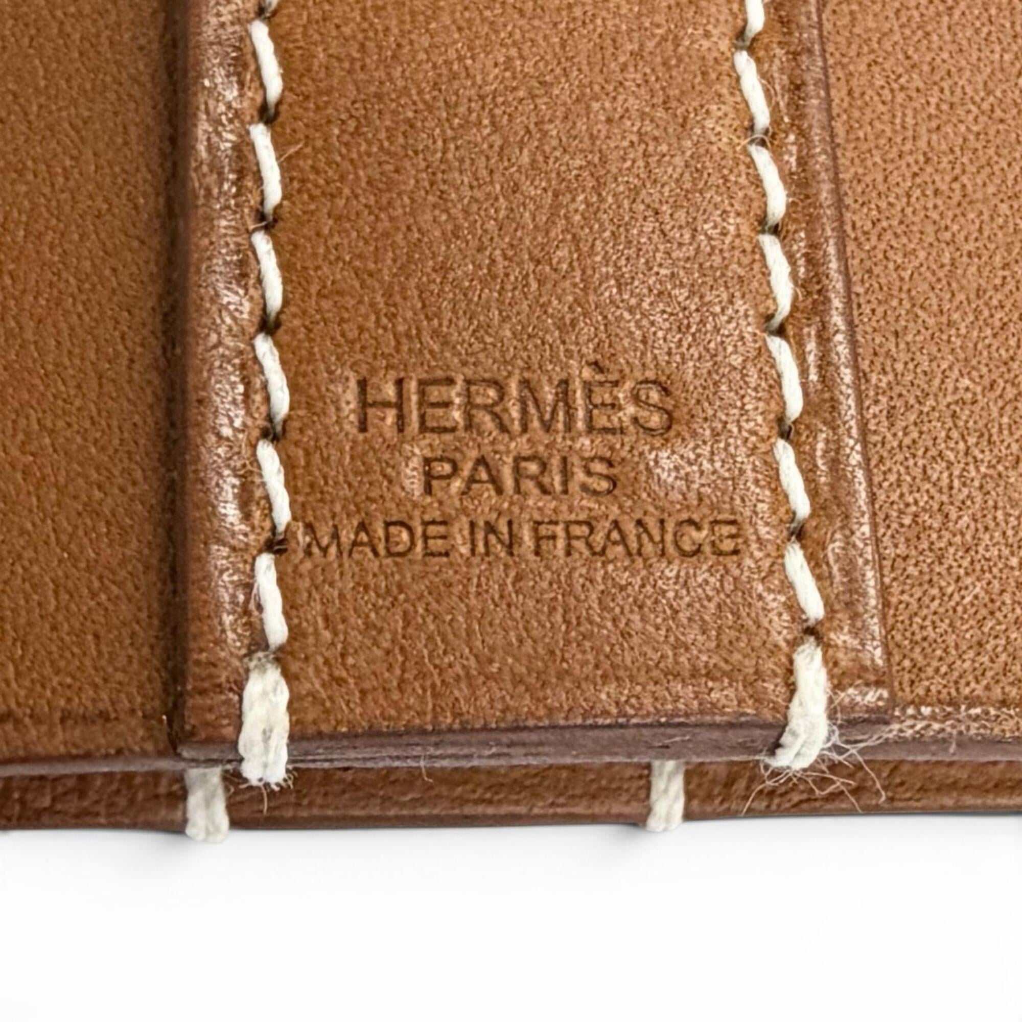 HERMES Hermes Clochette Buckle Long Necklace, Leather, Fauve Black, Silver Hardware, K Stamp, Current Model, Made in France, Men's, Comes with Box and Dust Bag — Like New