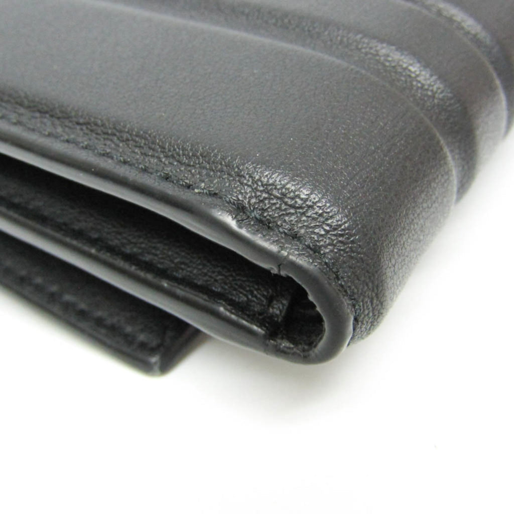 Salvatore Ferragamo Gancini IY 22 0445 Women's Leather Wallet (tri-fold) Black