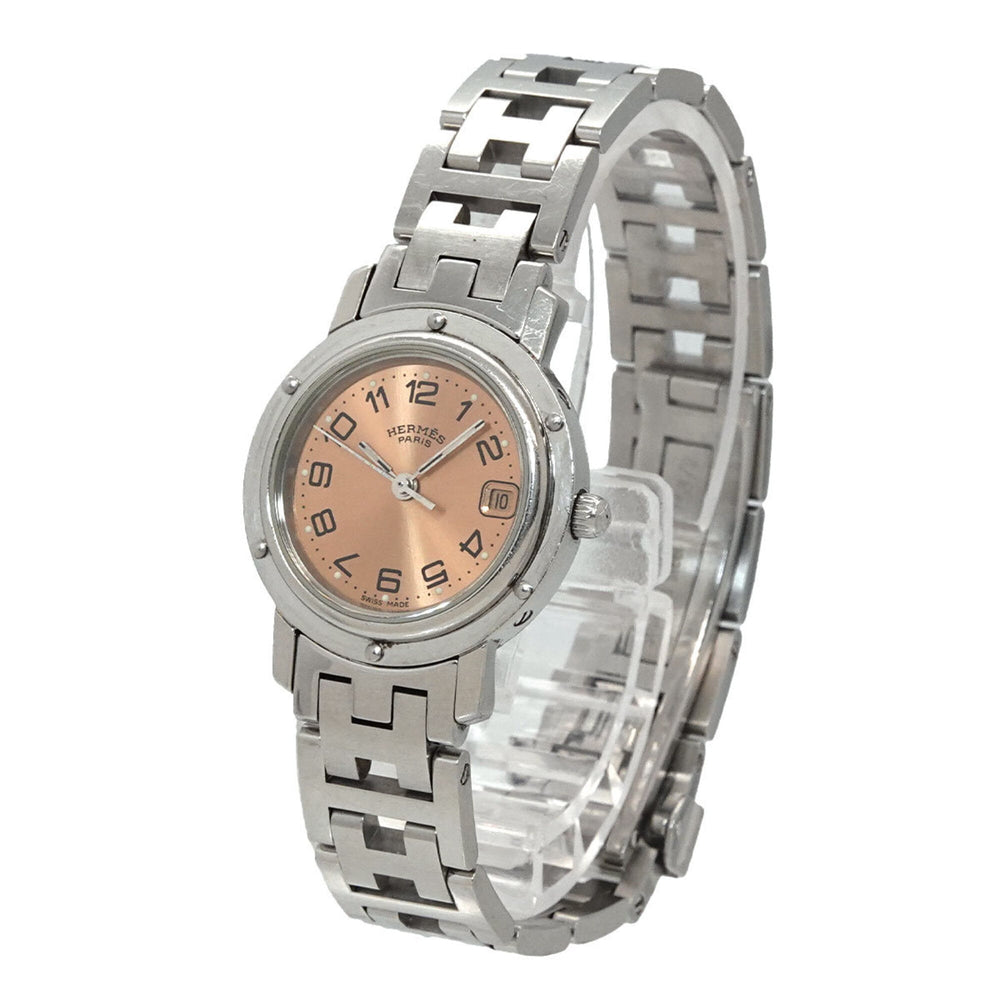 Hermes Clipper CL4 210 Women's Watch, Date Display, Pink Quartz Watch — Very Good