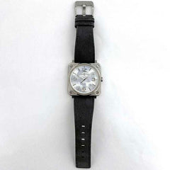 Bell & Ross Watch Aviation 39 f-22679 Camouflage White Shell Silver Gray BRS-64-S Men's SS Suede Leather Rubber Quartz Square Dial Interchangeable Strap Battery Operated — Good