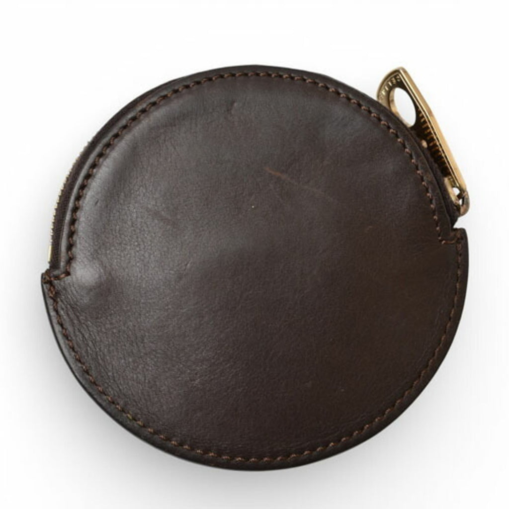 Celine coin case, circle-shaped, dark brown