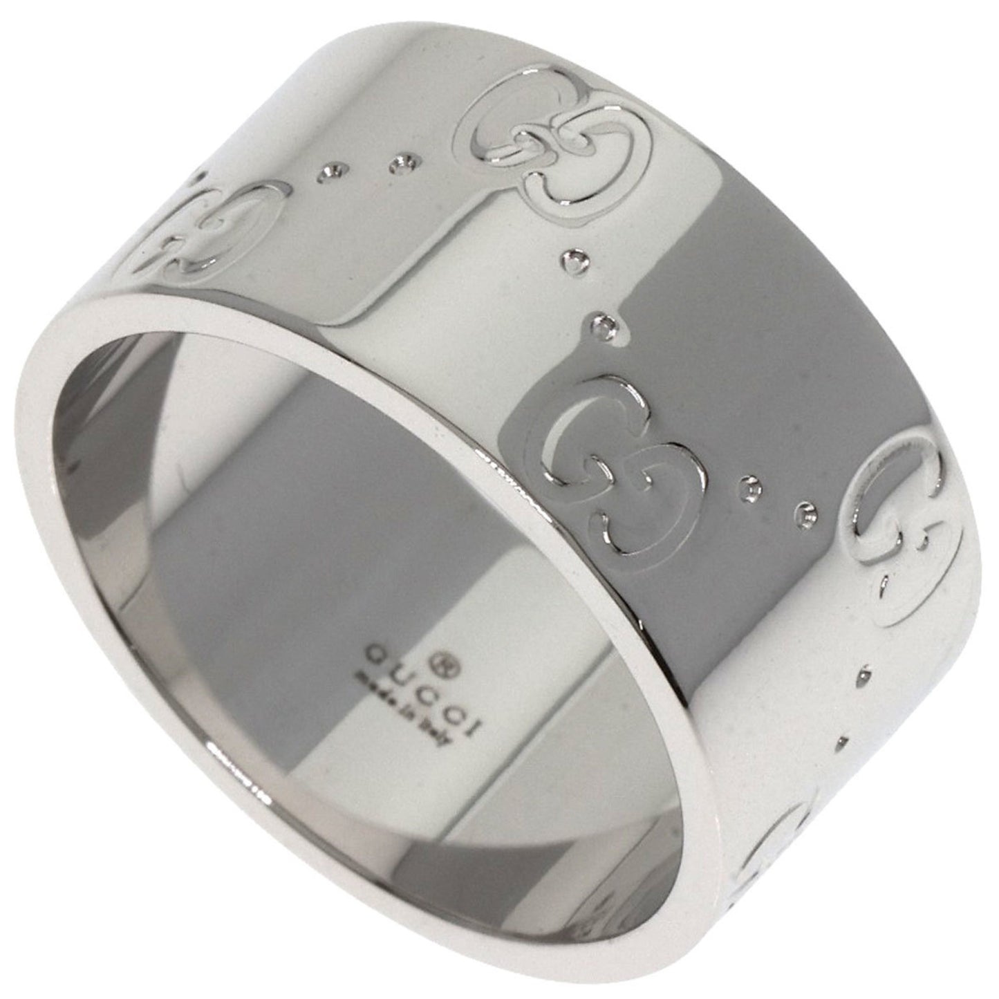 Gucci GG Icon Wide #11 Ring in 18K White Gold for Women