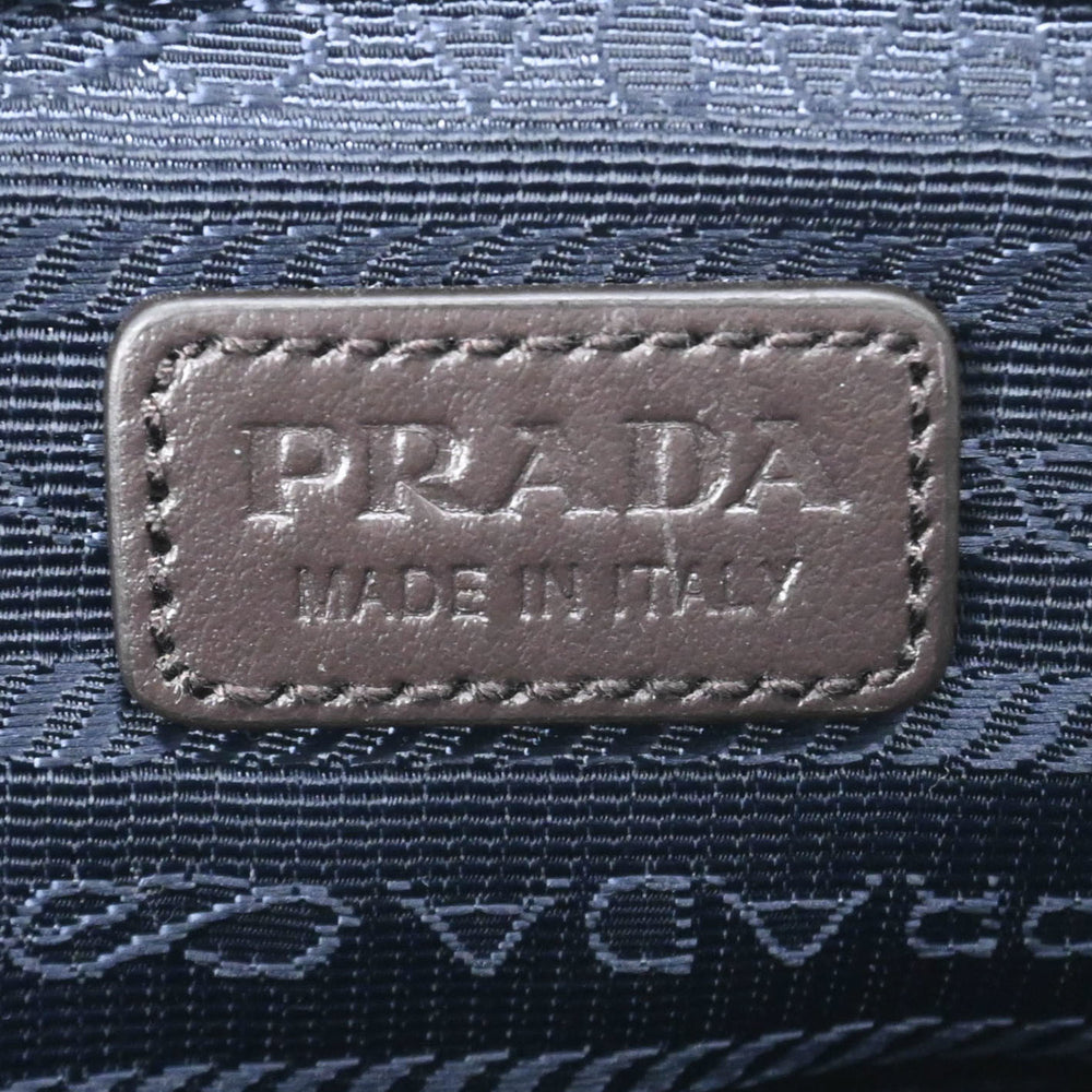 PRADA Suede and Nylon Shoulder Bag, Triangle Design, Navy Brown — New - Store Return
