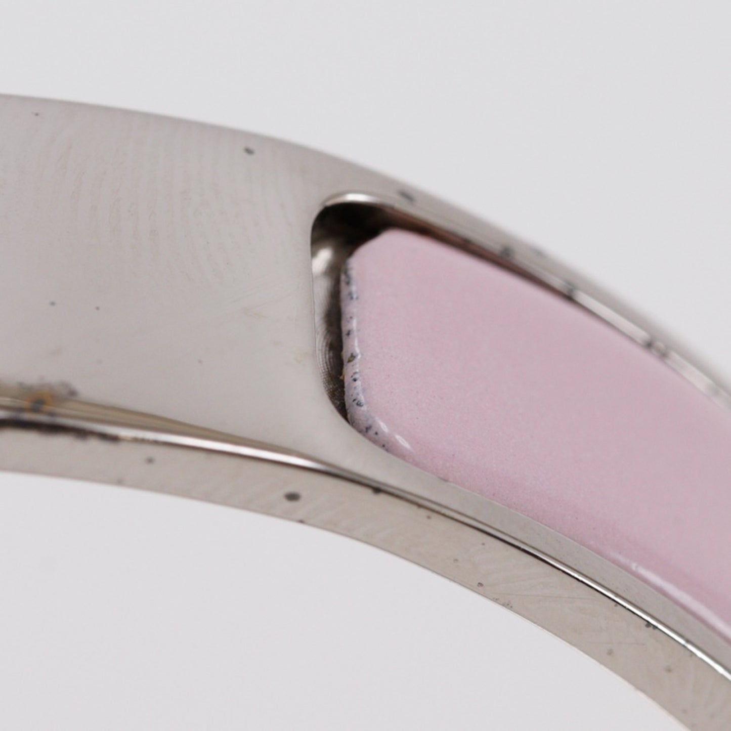 Hermes Click H PM Bangle Bracelet Silver/Pink Approx. 36.2g Ladies