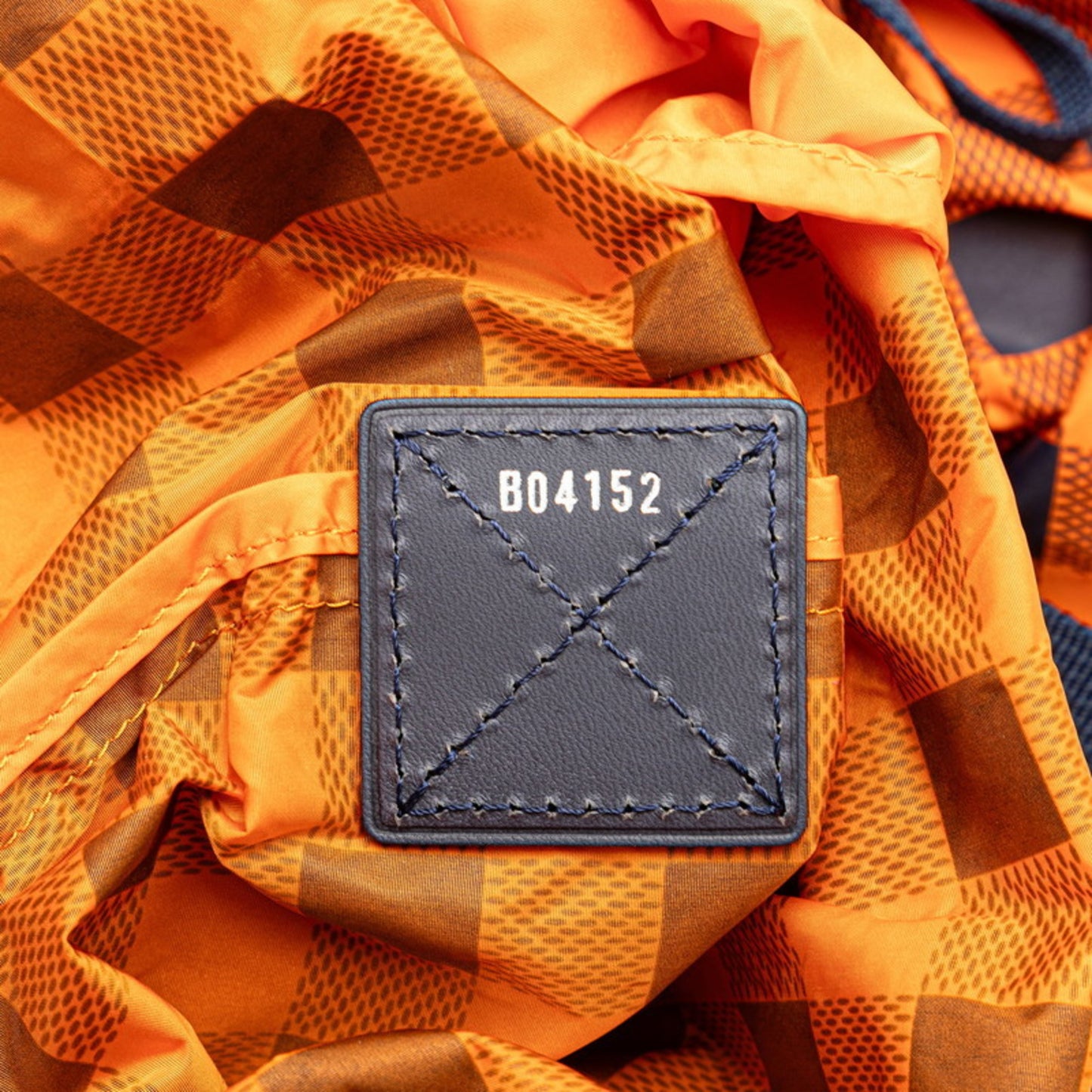 Louis Vuitton Damier Aventure Backpack N41188 Orange Navy Nylon Leather Women's LOUIS VUITTON