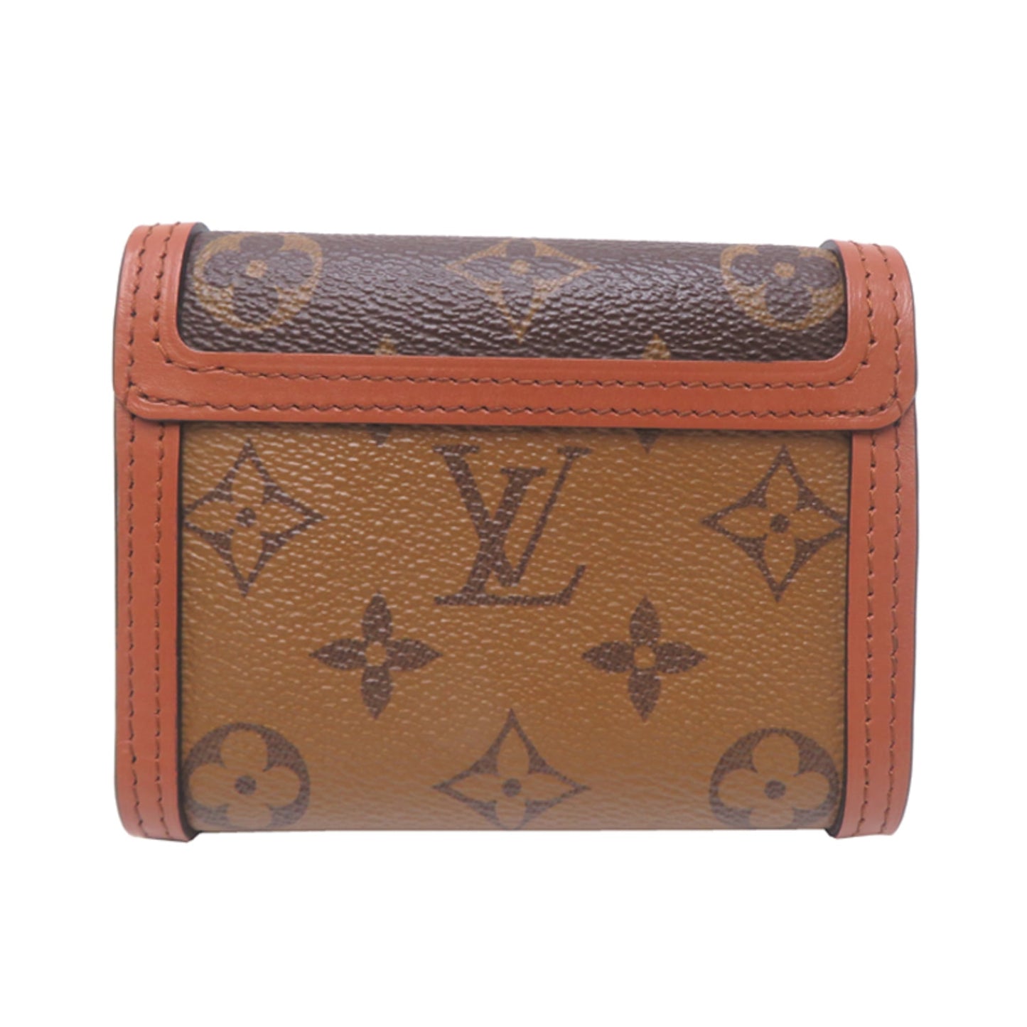 Louis Vuitton Portefeuille Dauphine Compact Women's Tri-fold Wallet M68725 Monogram Reverse Brown