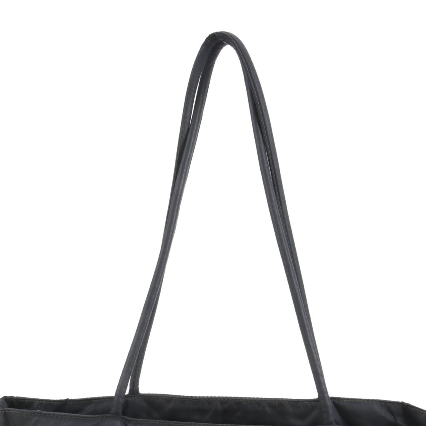 Prada Tessuto Nylon Triangle Logo Tote Bag Shoulder Handbag Black Women's