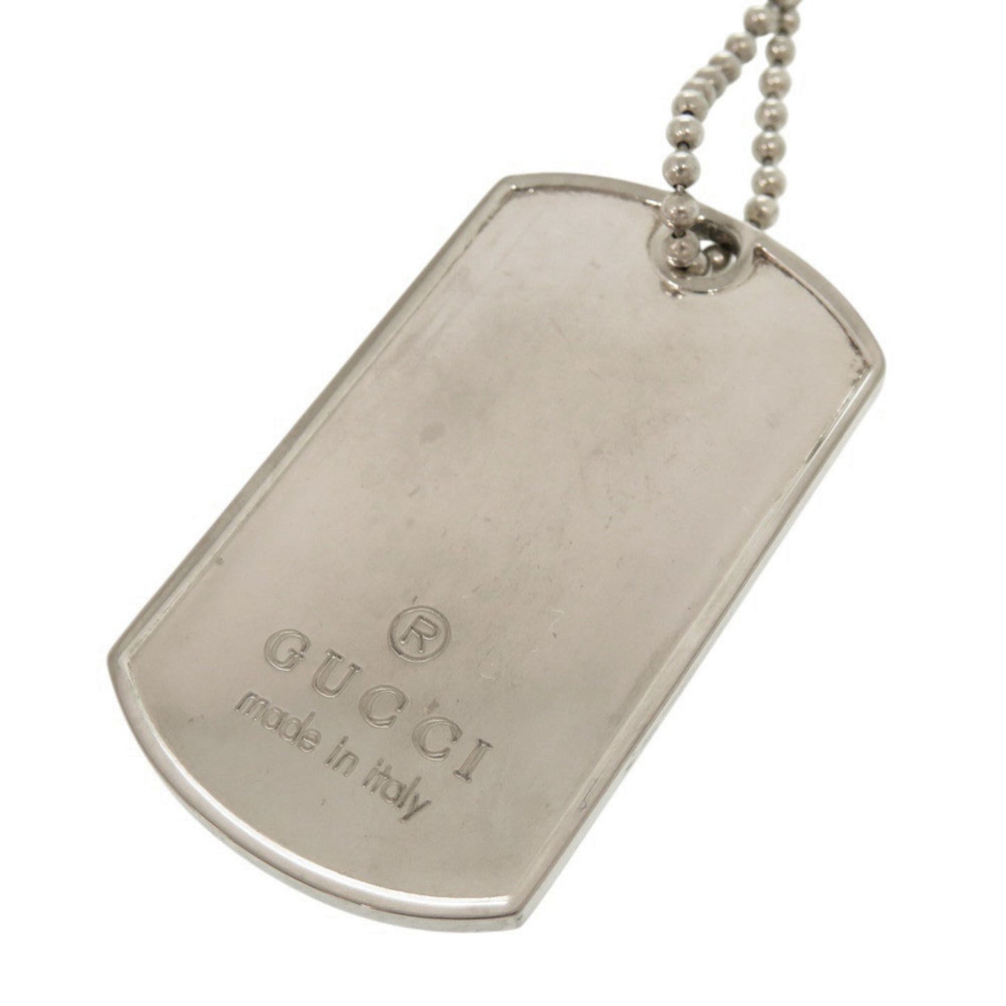 Gucci Dog Tag Plate Silver 925 Necklace Pendant 0651 GUCCI
