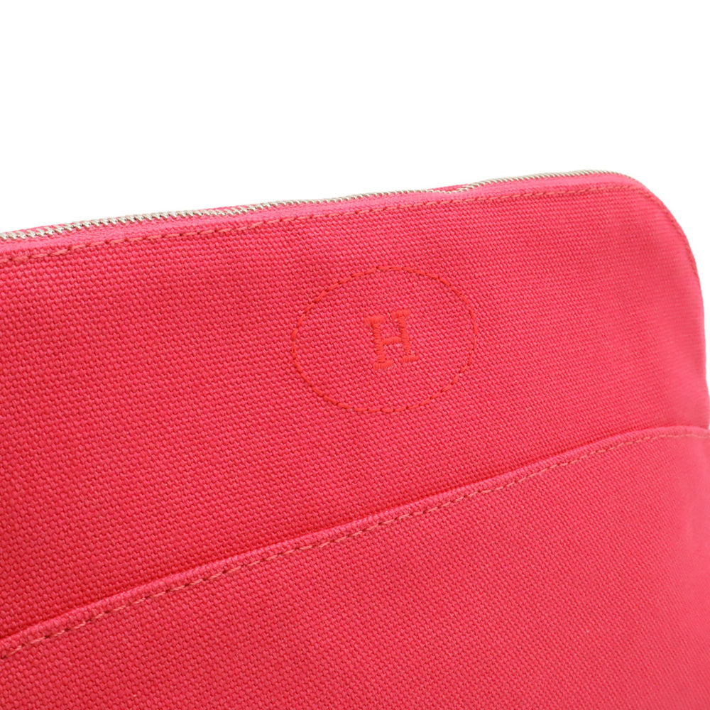 HERMES Bolide Pouch 25 Handbag Multi-purpose Canvas Leather Fuchsia Pink — Like New