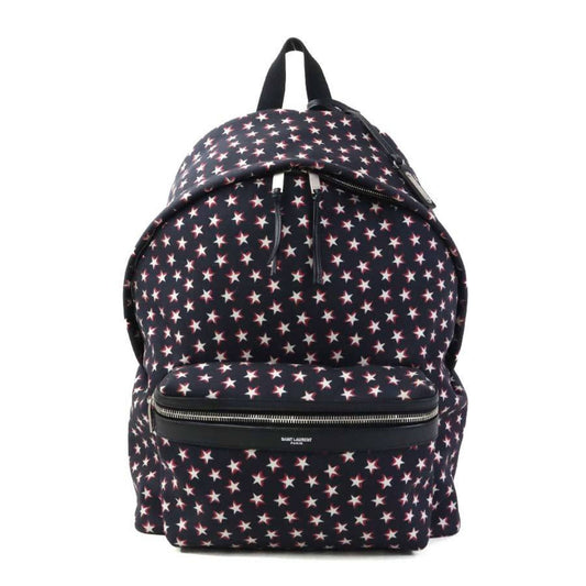 Saint Laurent canvas backpack in black, white, and red. Men's women's sizes 534967 (h31472g).