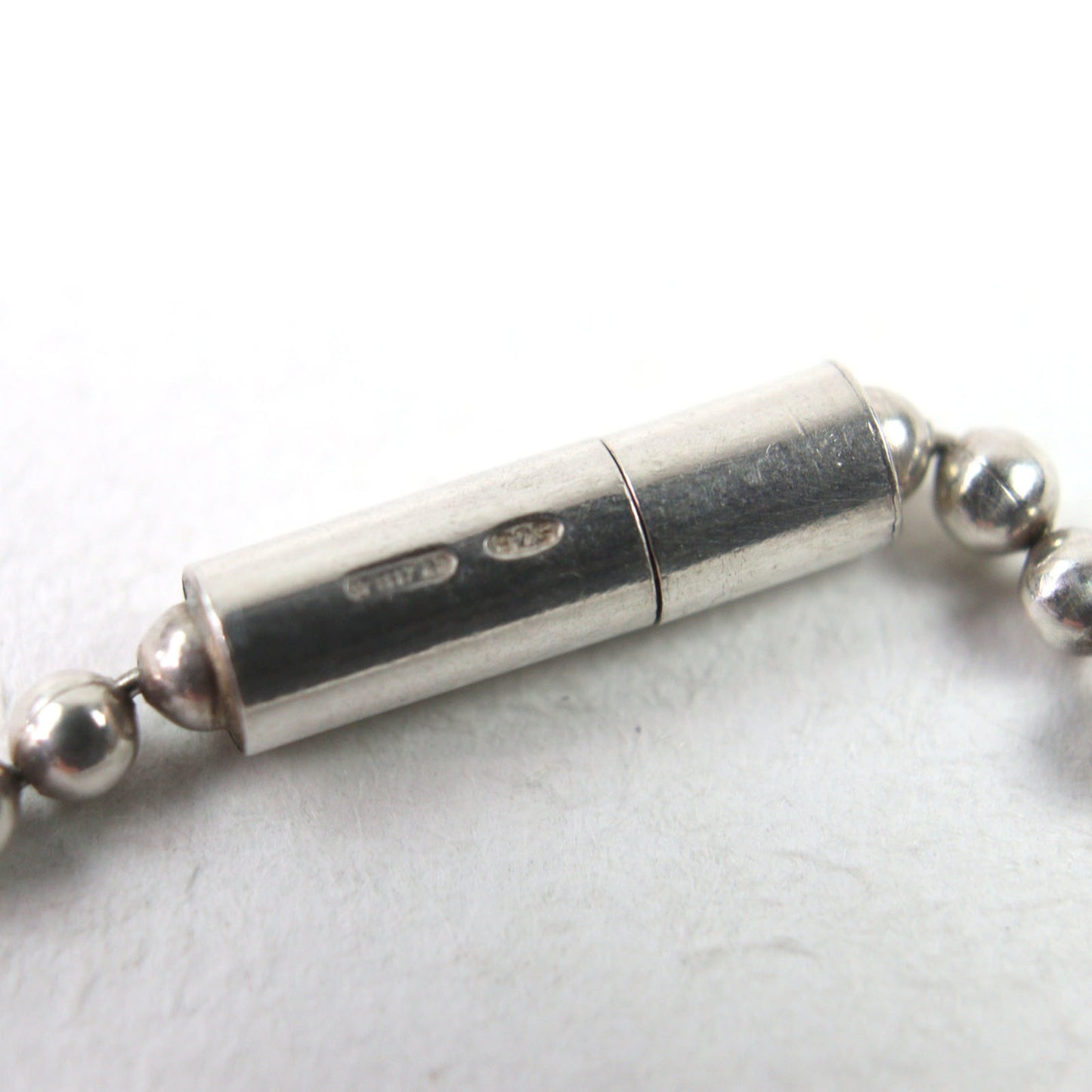 GUCCI 925 Silver Double Dog Tag Ball Chain Necklace with Engraved Logo, Made in Italy, Weight 50.79g, Recommended for Men