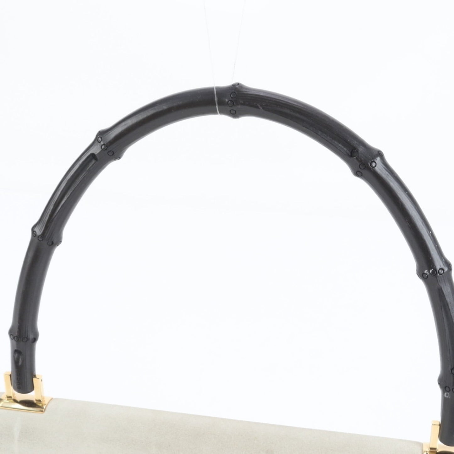 Gucci Bamboo 001-4047 Leather Shoulder Bag, Gray, Women's