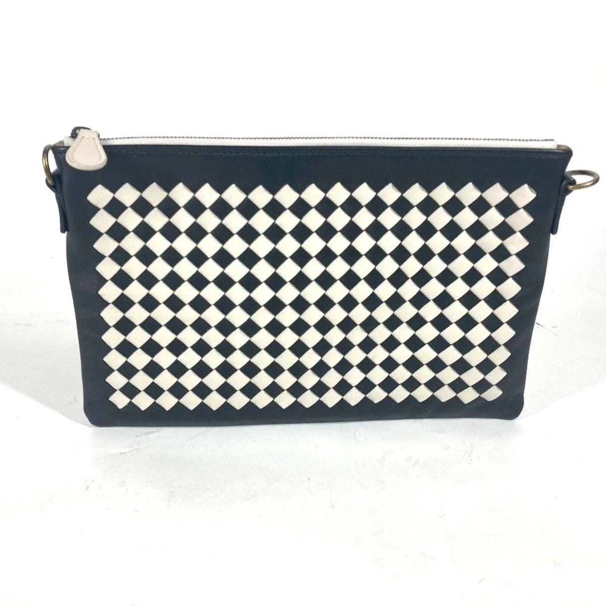 BOTTEGA VENETA Bottega Veneta Pochette Intrecciato Bag Clutch Pouch Chain Shoulder Leather Men Women Black G-241025-23 — New - Store Return