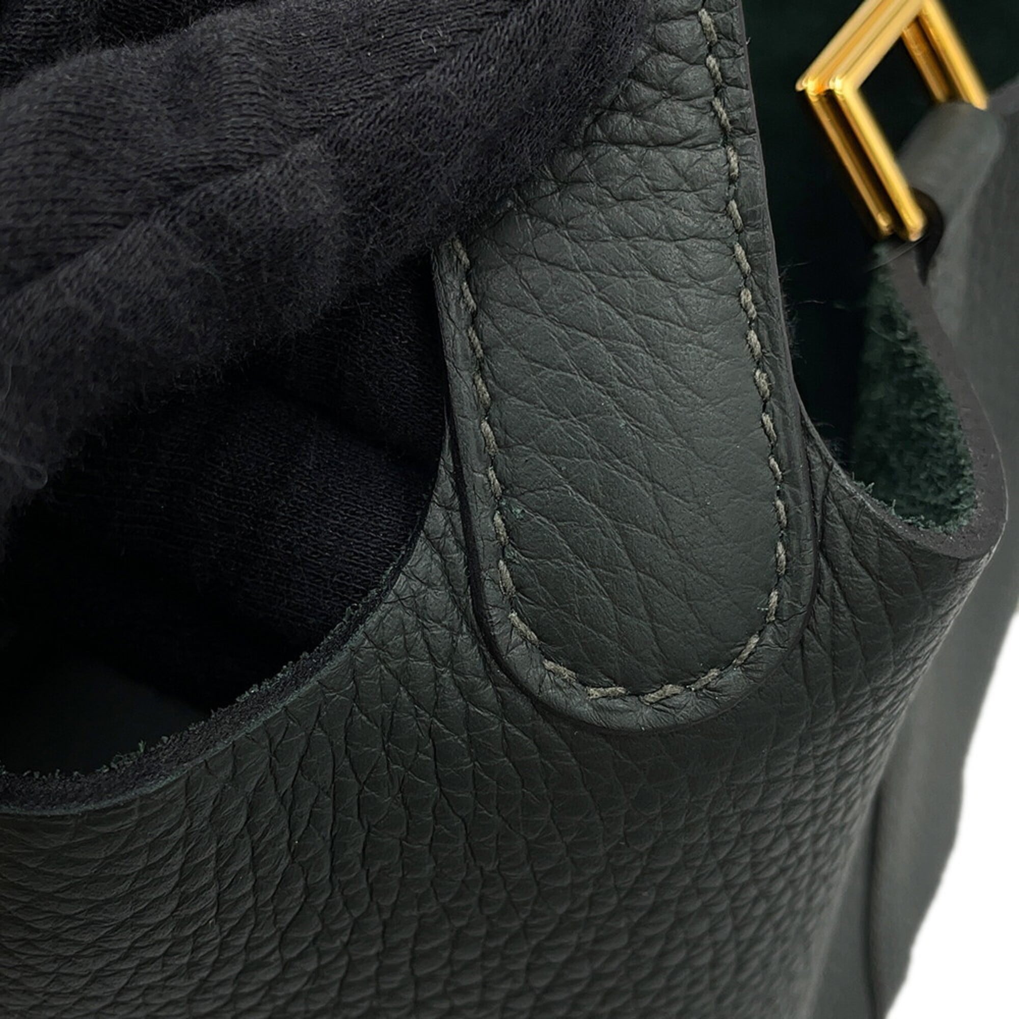Hermes Picotin Lock PM Handbag, Vert Mangrove, Taurillon Clemence Leather, W Stamp, HERMES Tote Bag, Lock, Picotin, Women's — Like New