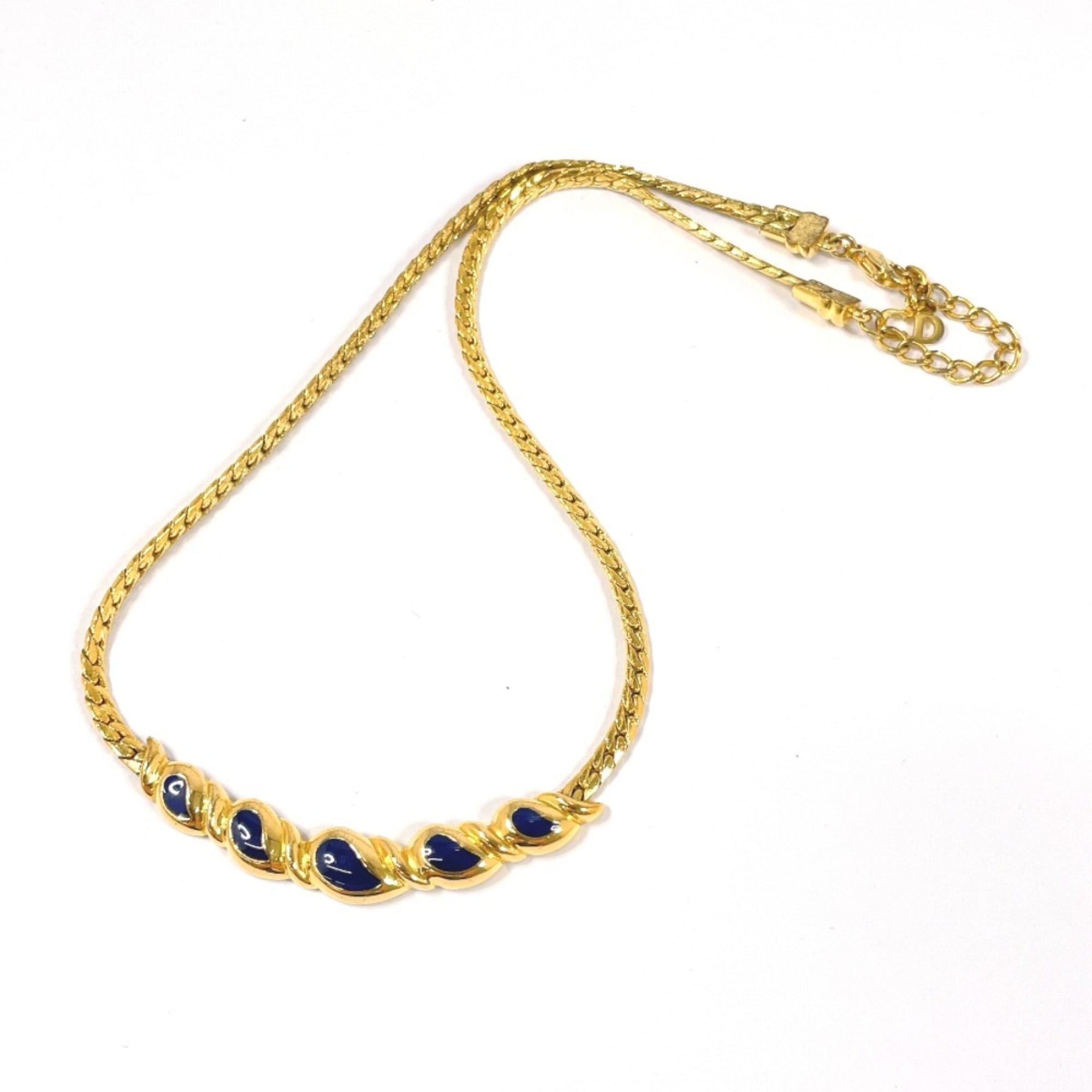 Christian Dior Curb Chain Necklace, Gold, Women's