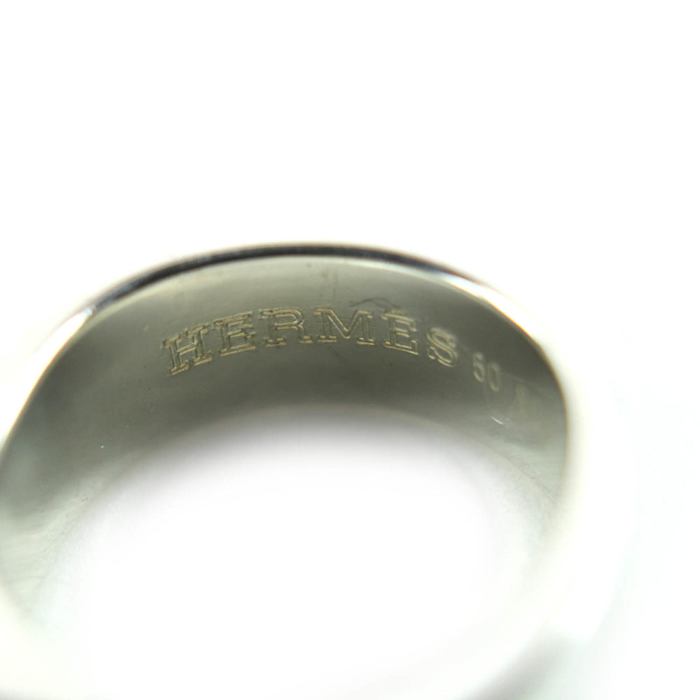 HERMES Vintage Bucket Ring, 925 Sterling Silver and 18K Gold, Size 50 (Japanese size equivalent), Weight: 7.58g, Women's — Like New