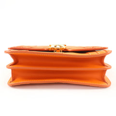 BURBERRY Burberry TB hardware 2-way leather clutch bag/shoulder bag, orange, with dust made in Italy, women's — Like New
