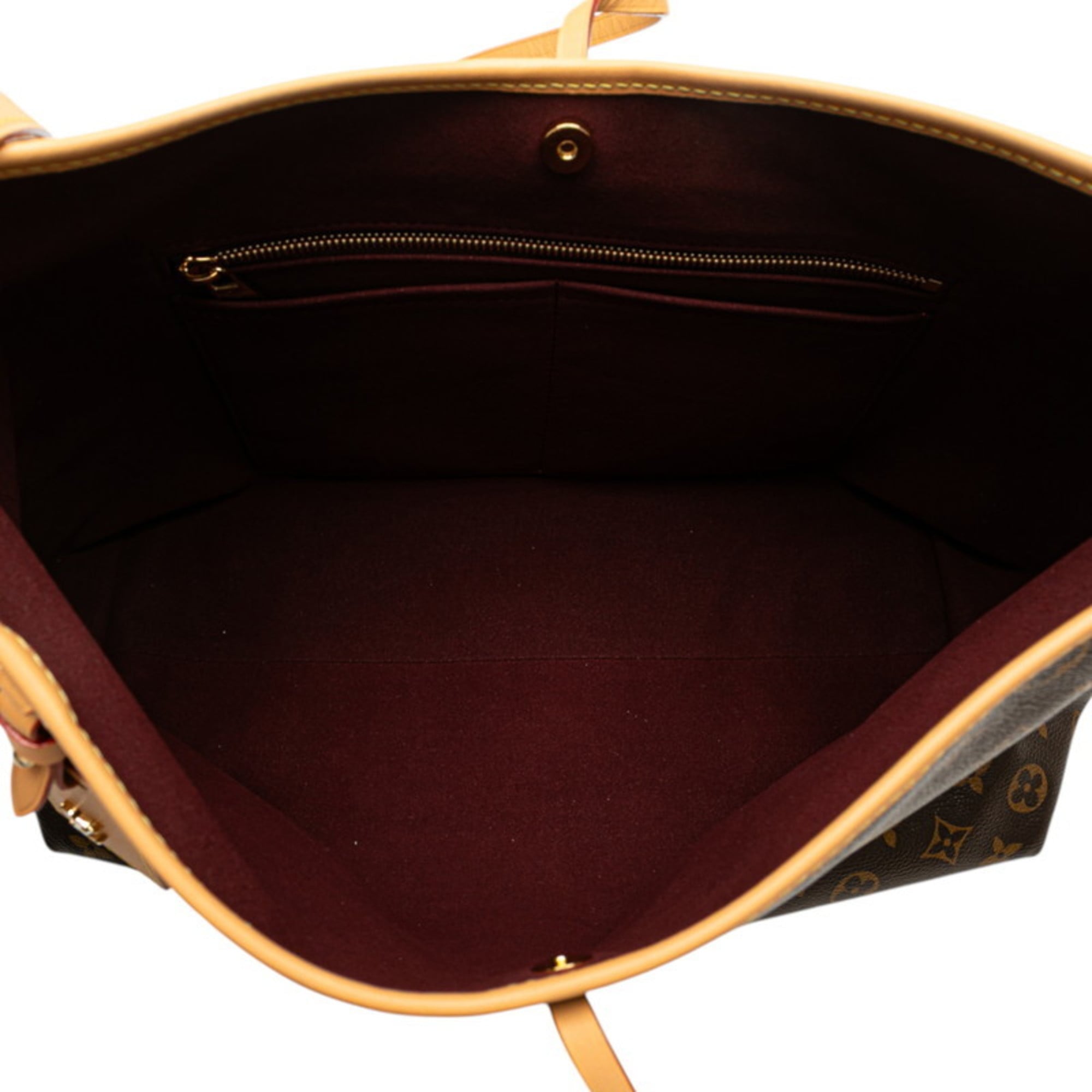 Louis Vuitton Monogram Carryall NM MM Shoulder Bag M46197 Brown Leather Women's LOUIS VUITTON