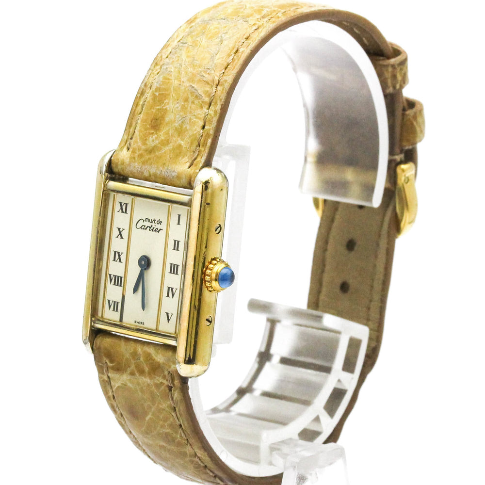 CARTIER Must Tank Vermeil Gold Plated Quartz Ladies Watch 5057001 — Good