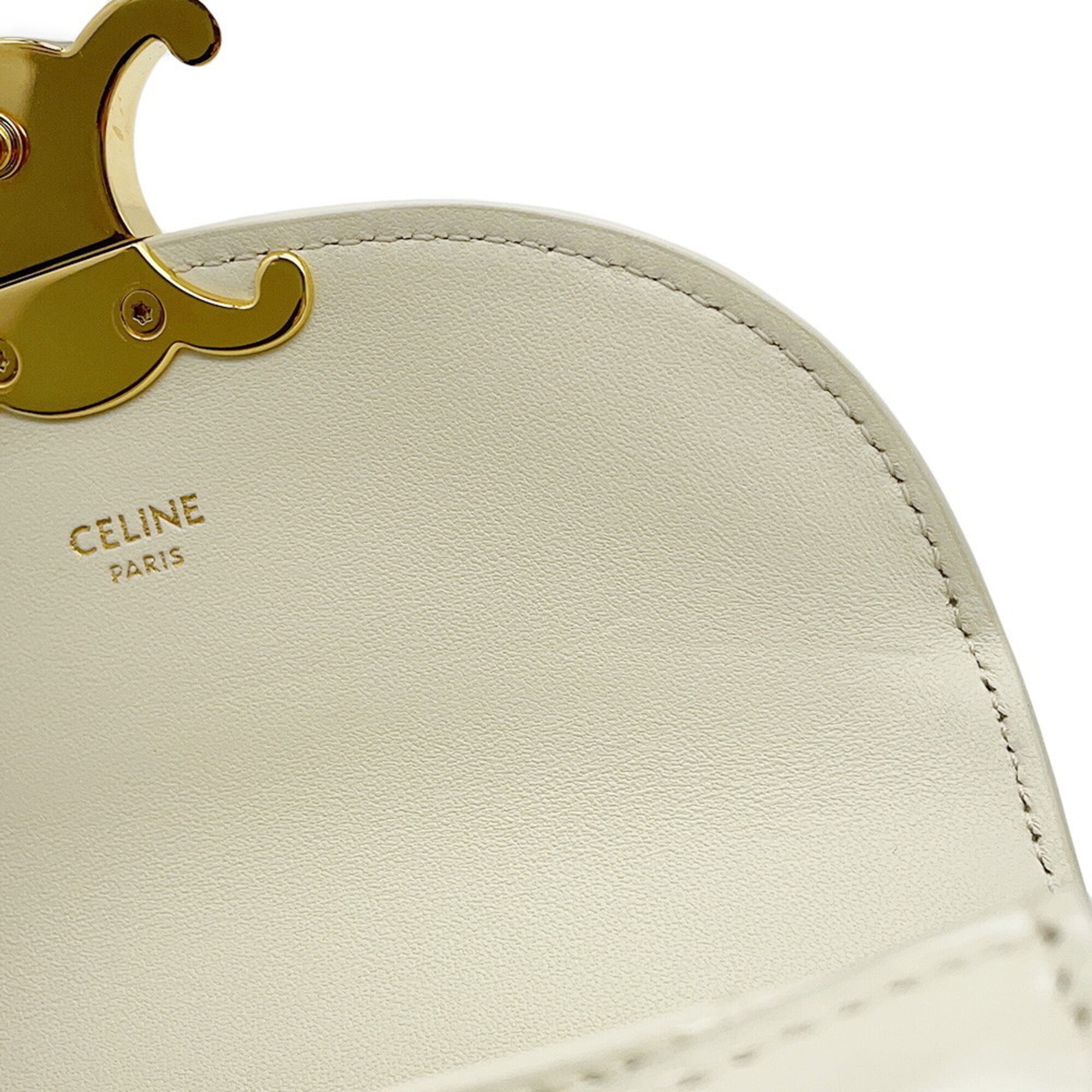 Celine Mini Buzas Patent Leather Handbag 10L063ETZ CELINE 2-way Shoulder Bag White Fendi Women's FENDI — Like New