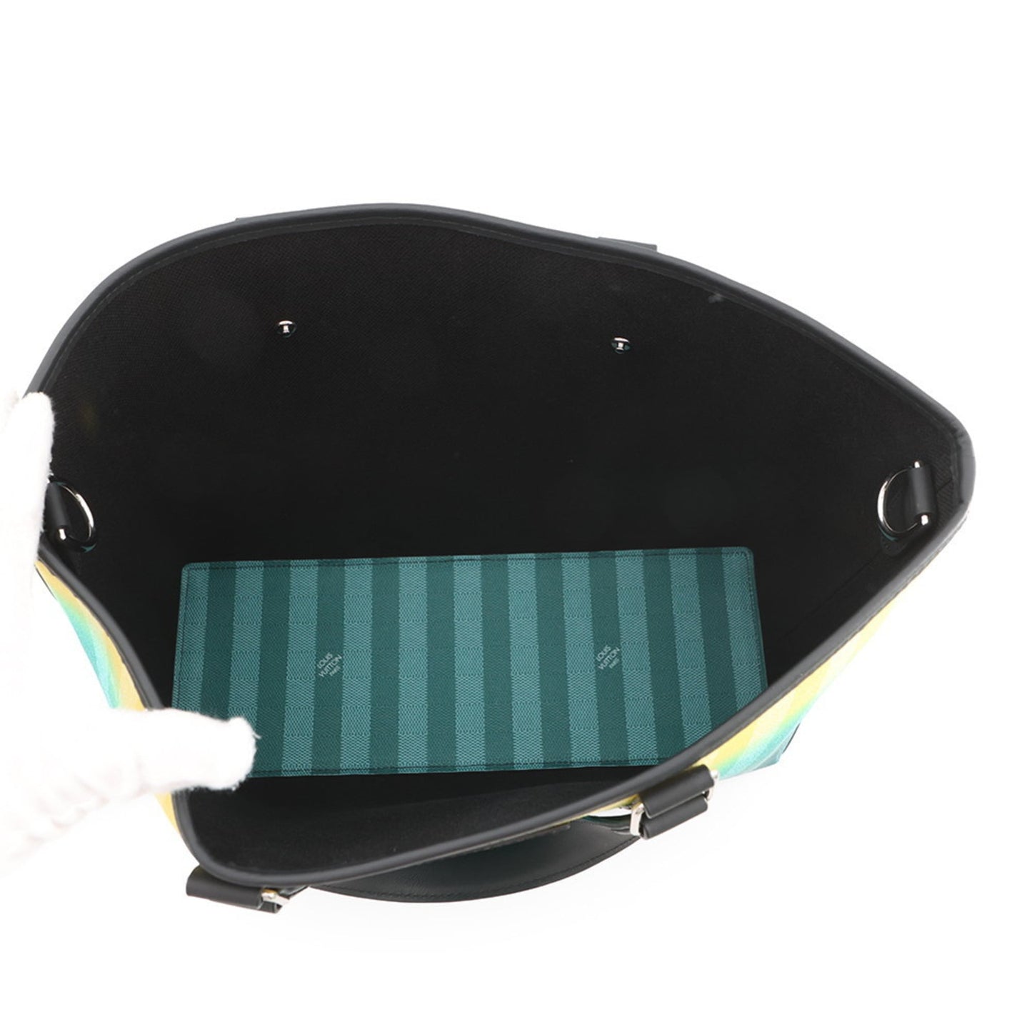 Louis Vuitton Damier Stripe Weekend Tote PM N59919, a 2-way shoulder bag.