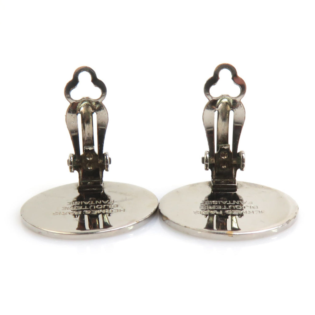Hermes Hermès Serie Metal Silver Earrings for Women, Free Shipping, e61531a