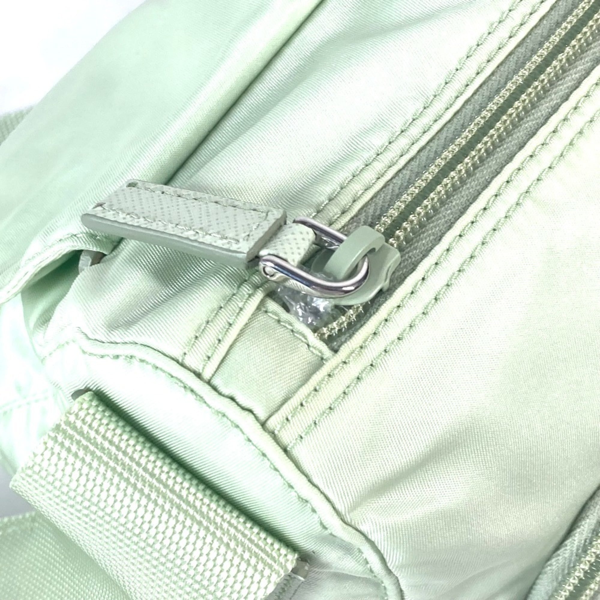 PRADA 1BD953 Triangle Plate Re-Nylon Shoulder Bag Nylon Women's ACQUA Aqua Green E-240920-15 — Like New