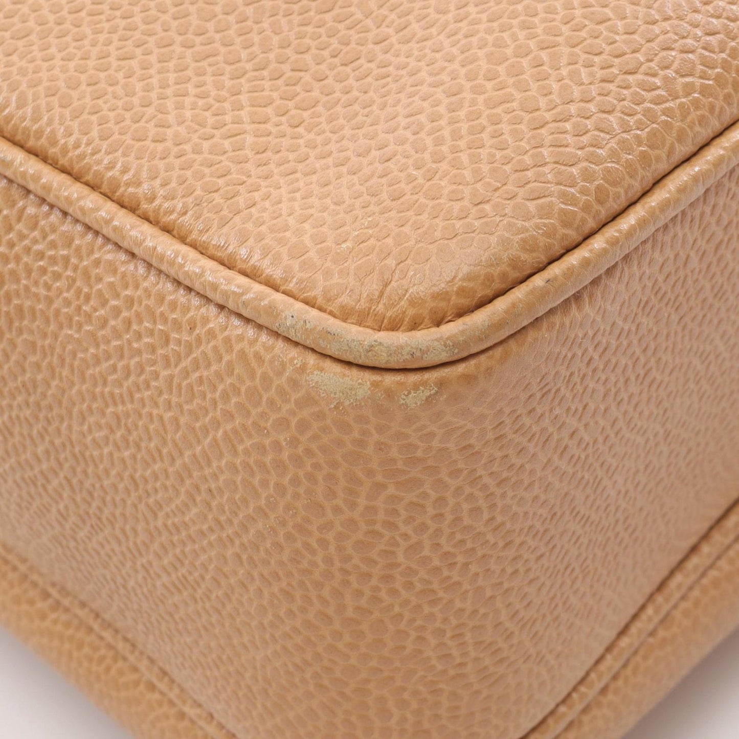 CHANEL Coco Mark Tote Bag in Grained Calf Leather, Beige