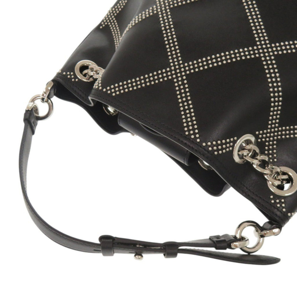 Salvatore Ferragamo Vara Ribbon Studded Bucket Bag, Leather, Black, 2-Way Handbag/Shoulder 0772Salvatore — Like New