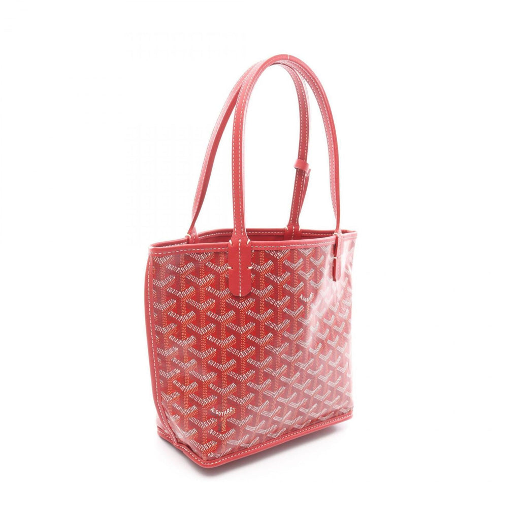 Goyard ANJOU MINI handbag in coated canvas and leather, women's, red multicolored, ANJOUSMINCG02TY02P