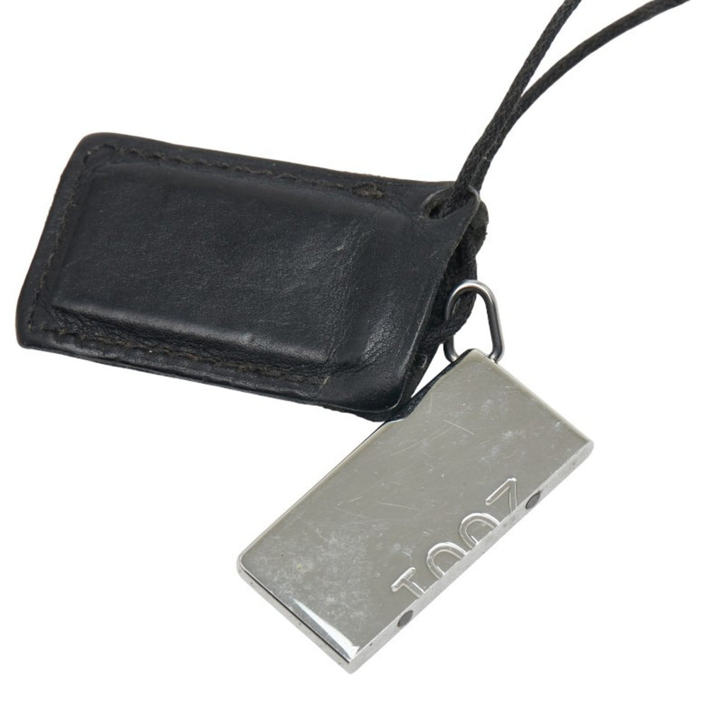 Hermes Symbol 2001 Pair Necklace in Silver, Black Leather and Metal for Women