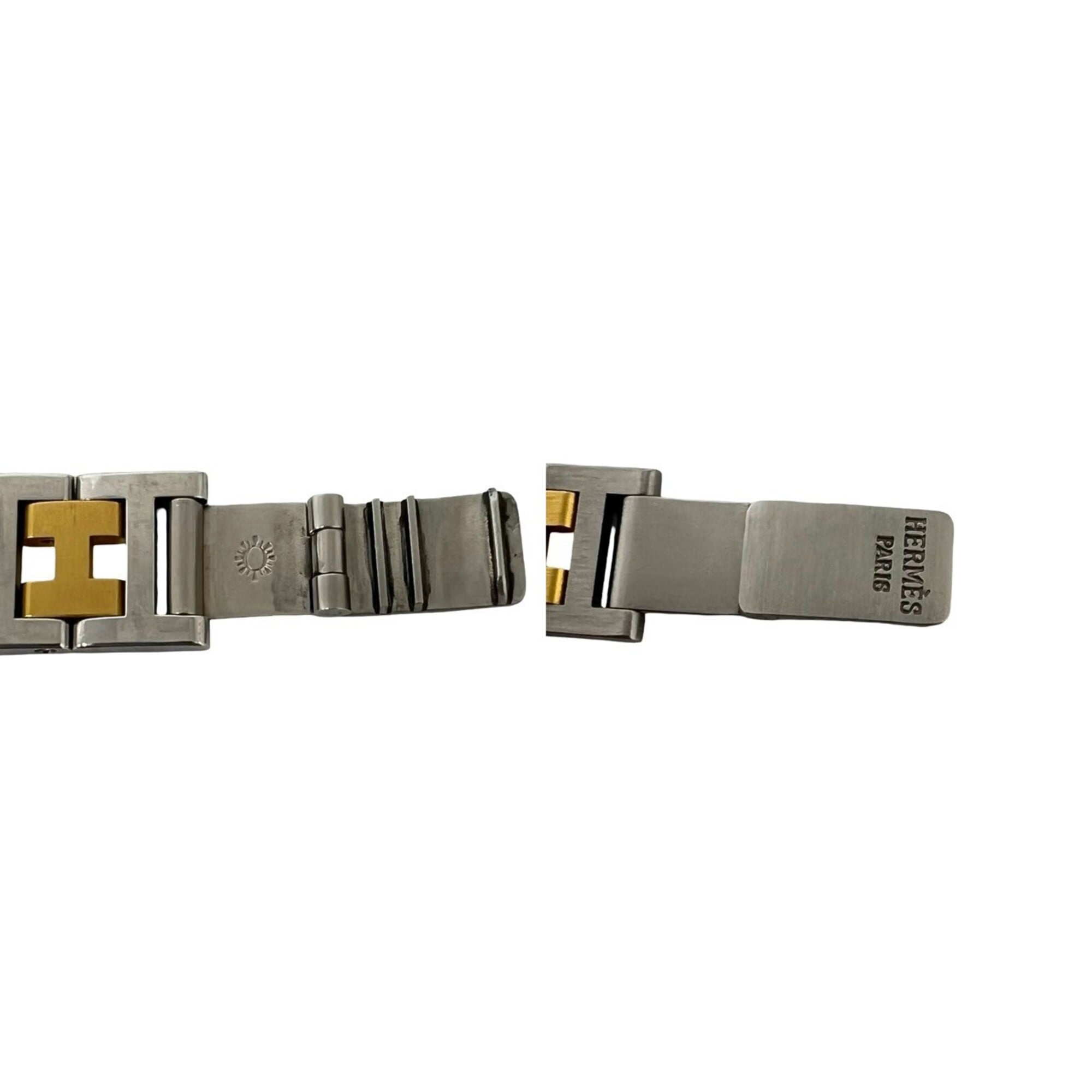 HERMES Arceau Stainless Steel GP Quartz Wristwatch, Silver/Gold, 21563 — Good